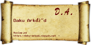 Daku Arkád névjegykártya